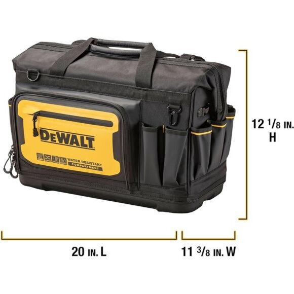 Tool Bag, Water Resistant, Hard Bottom, 20-inch, Professional Tool Tote - Picture 2 of 7